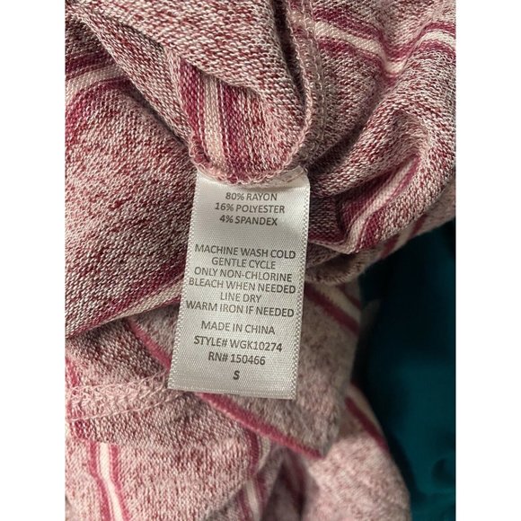 NEW Market & Spruce Womens Brushed Knit Hoodie in red stripes small oversized - Picture 5 of 5